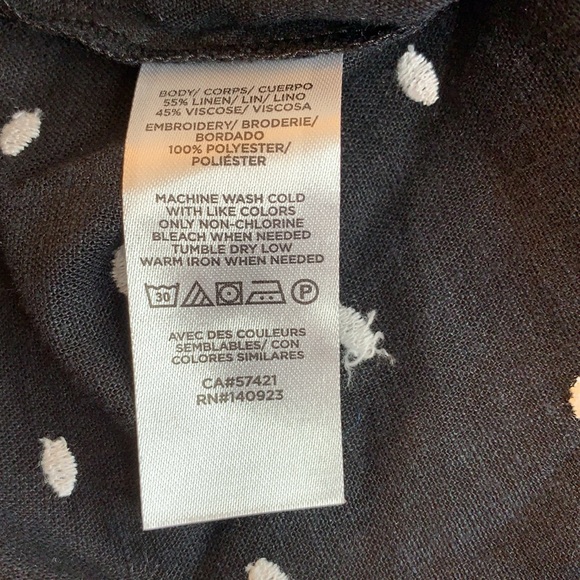 Loft Women’s Black and White Embroidered Dot Shirt - Picture 9 of 11